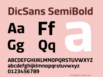 DicSans SemiBold Version 5.000;PS 4.0;hotconv 1.0.86;makeotf.lib2.5.63406 Font Sample