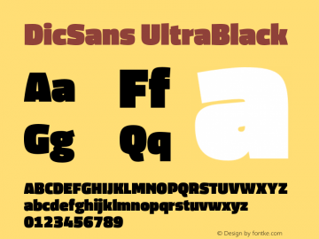 DicSans UltraBlack Version 5.000;PS 4.0;hotconv 1.0.86;makeotf.lib2.5.63406 Font Sample