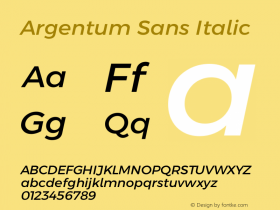 Argentum Sans Italic Version 5.001;February 15, 2019;FontCreator 11.5.0.2425 64-bit Font Sample