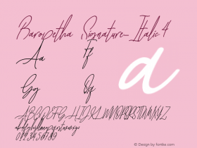 Baropetha Signature_Italic4 Version 1.00;February 15, 2019;FontCreator 11.5.0.2430 64-bit Font Sample