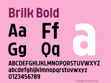 Brilk Bold Version 1.000;YWFTv17 Font Sample