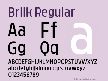 Brilk Regular Version 1.000;YWFTv17 Font Sample