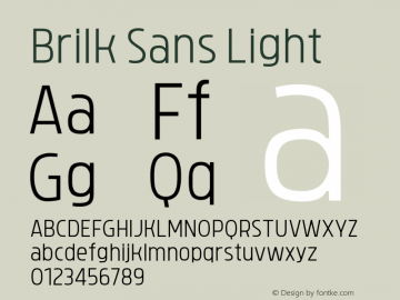 BrilkSans-Light Version 1.000;YWFTv17 Font Sample