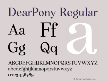 DearPonyRegular 2019;YWFTv17 Font Sample