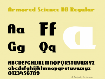 Armored Science BB Macromedia Fontographer 4.1 2/26/03 Font Sample