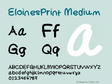 EloinesPrint Medium Version 001.000 Font Sample