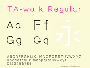 TA-walk Version 3.00 Font Sample