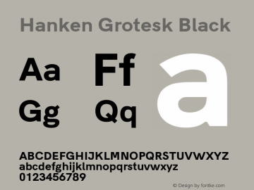 Hanken Grotesk Black Version 1.045;PS 001.045;hotconv 1.0.88;makeotf.lib2.5.64775 Font Sample