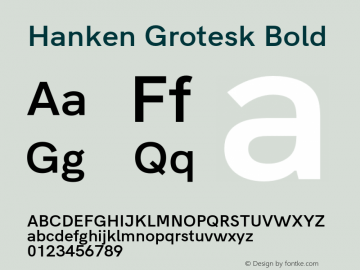 Hanken Grotesk Bold Version 1.045;PS 001.045;hotconv 1.0.88;makeotf.lib2.5.64775 Font Sample