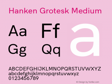 Hanken Grotesk Medium Version 1.045;PS 001.045;hotconv 1.0.88;makeotf.lib2.5.64775 Font Sample