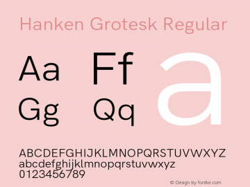 Hanken Grotesk Regular Version 1.045;PS 001.045;hotconv 1.0.88;makeotf.lib2.5.64775 Font Sample
