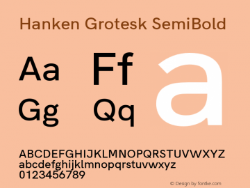 Hanken Grotesk SemiBold Version 1.045;PS 001.045;hotconv 1.0.88;makeotf.lib2.5.64775 Font Sample