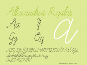 Allexandrea 1.000 Font Sample