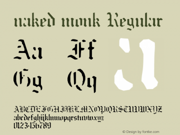 naked monk Regular Unknown Font Sample