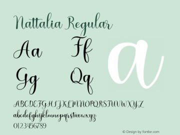 Nattalia Version 1.00;February 17, 2019;FontCreator 11.5.0.2430 64-bit图片样张