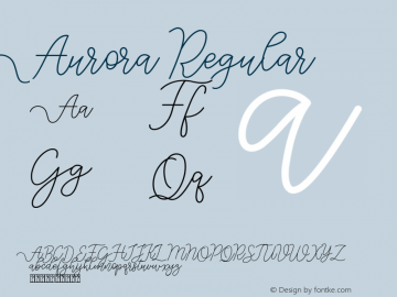 Aurora Version 1.00;February 17, 2019;FontCreator 11.5.0.2430 64-bit Font Sample