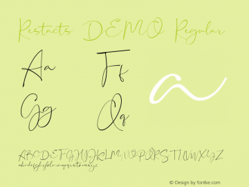 Restacts DEMO Version 1.000 Font Sample