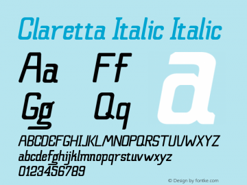 ClarettaItalic-Italic Version 1.000图片样张