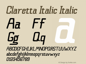 ClarettaItalic-Italic Version 1.000图片样张