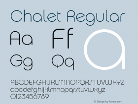 Chalet Regular Version 1.000;PS 001.000;hotconv 1.0.38 Font Sample