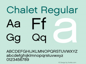 Chalet Regular Version 001.000 Font Sample