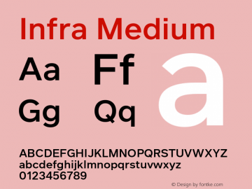 Infra Medium Version 1.00, build 10, g2.6.1 b1204, s3 Font Sample