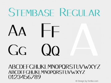 Stembase Version 001.000 Font Sample