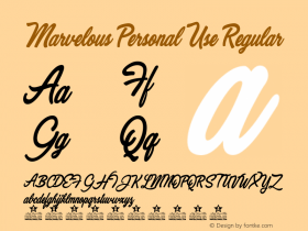 Marvelous Personal Use Regular Version 1.000 Font Sample