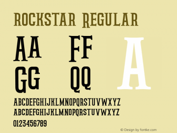 rockstar Regular Version 001.001 Font Sample