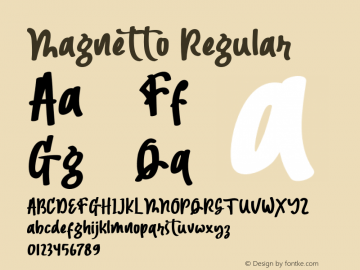 Magnetto Version 1.000 Font Sample