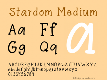 Stardom Medium Version 1.00;February 19, 2019;FontCreator 11.5.0.2430 64-bit图片样张