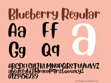 Blueberry Regular Version 1.00;February 18, 2019;FontCreator 11.5.0.2430 64-bit图片样张