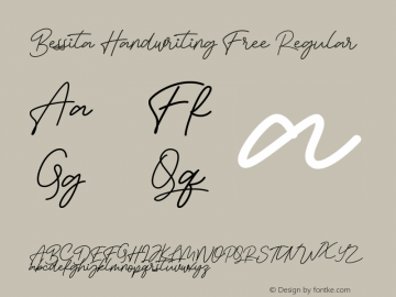 BessitaHandwritingFree Version 1.000 Font Sample