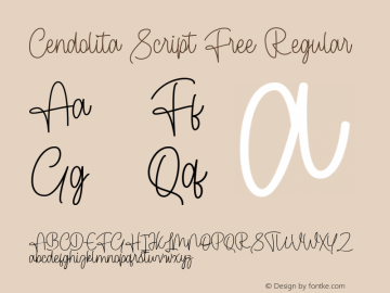 Cendolita Script Free Version 1.000 Font Sample