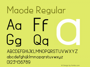 MaodeRegular Version 1.001;Fontself Maker 3.1.1图片样张