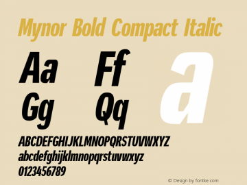 Mynor Bold Compact Italic Version 001.000 January 2019;YWFTv17图片样张