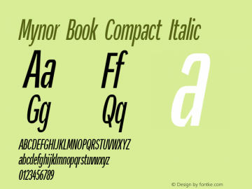 Mynor Book Compact Italic Version 001.000 January 2019;YWFTv17图片样张