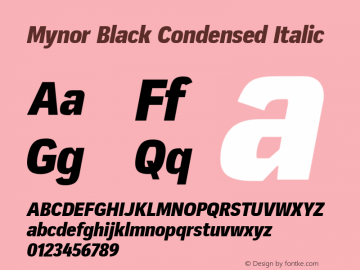 Mynor Black Condensed Italic Version 001.000 January 2019;YWFTv17图片样张