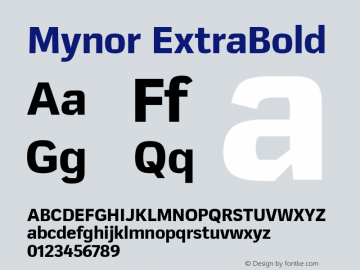 Mynor ExtraBold Version 001.000 January 2019;YWFTv17 Font Sample