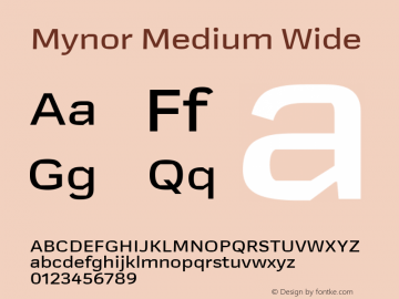 Mynor Medium Wide Version 001.000 January 2019;YWFTv17 Font Sample