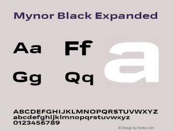 Mynor Black Expanded Version 001.000 January 2019;YWFTv17 Font Sample