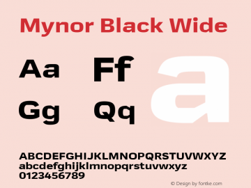 Mynor Black Wide Version 001.000 January 2019;YWFTv17 Font Sample