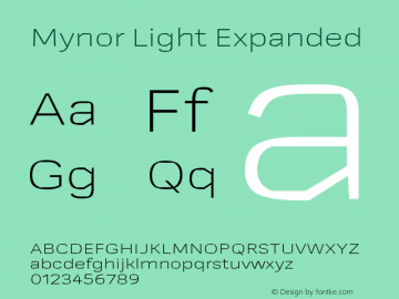 Mynor Light Expanded Version 001.000 January 2019;YWFTv17 Font Sample