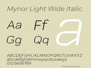 Mynor Light Wide Italic Version 001.000 January 2019;YWFTv17图片样张