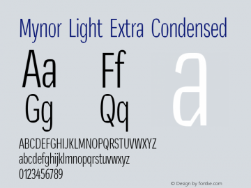 Mynor-LightExtraCondensed Version 001.000 January 2019;YWFTv17图片样张