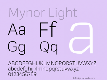 Mynor-Light Version 001.000 January 2019;YWFTv17 Font Sample