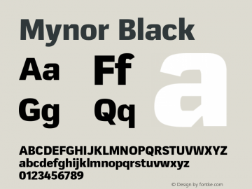 Mynor-Black Version 001.000 January 2019;YWFTv17 Font Sample