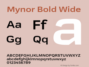 Mynor-BoldWide Version 001.000 January 2019;YWFTv17 Font Sample