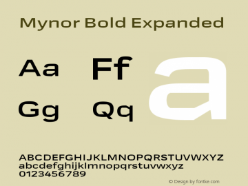 Mynor-BoldExpanded Version 001.000 January 2019;YWFTv17 Font Sample