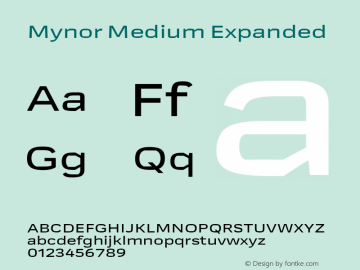 Mynor-MediumExpanded Version 001.000 January 2019;YWFTv17 Font Sample